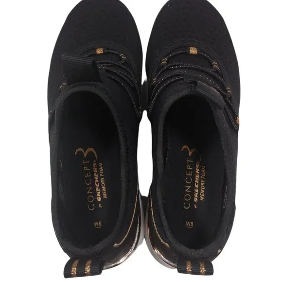 Concept 3 by Skechers Women's Alexxi Fashion Slip-on Sneaker, Black/Rose Gold 5 - Picture 10 of 12